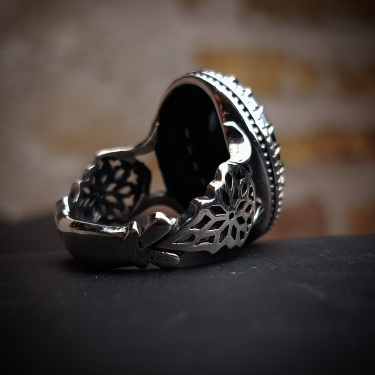 خرید انگشتر به مردانه حدید سینی نقره عیار ۹۲۵ از گالری نقره بقیع