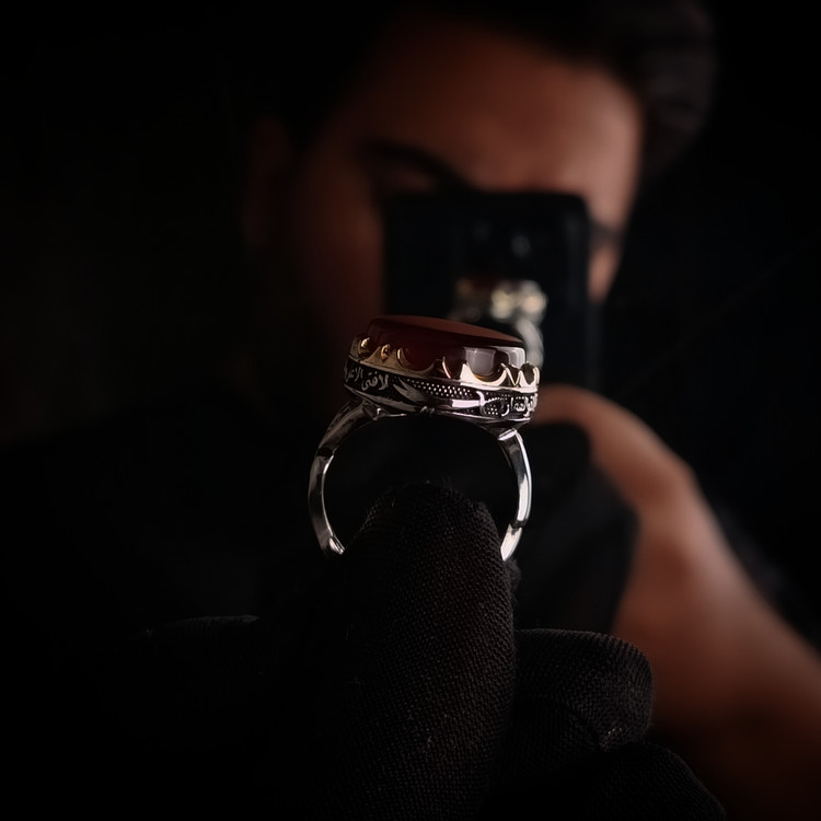 خرید انگشتر مردانه طرح رکاب منقوش به علی