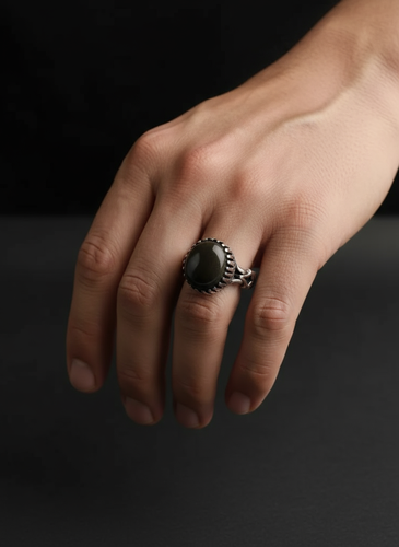 خرید انگشتر یشم مردانه نقره عیار ۹۲۵