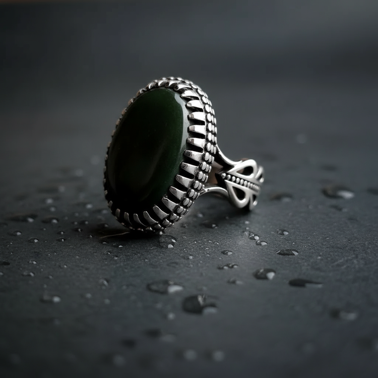 خرید انگشتر مردانه سنگ یشم