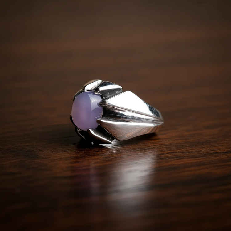 خرید انگشتر مردانه عقیق کبود یمن