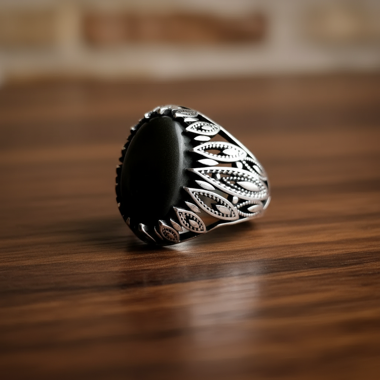 خرید انگشتر مردانه سنگ یشم