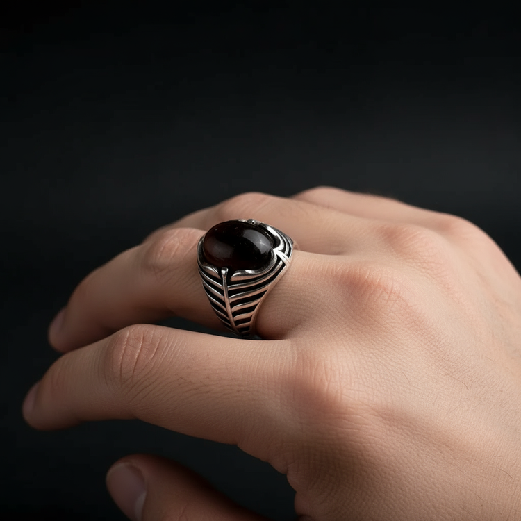 انگشتر مردانه سنگ تایگر چشم ببر