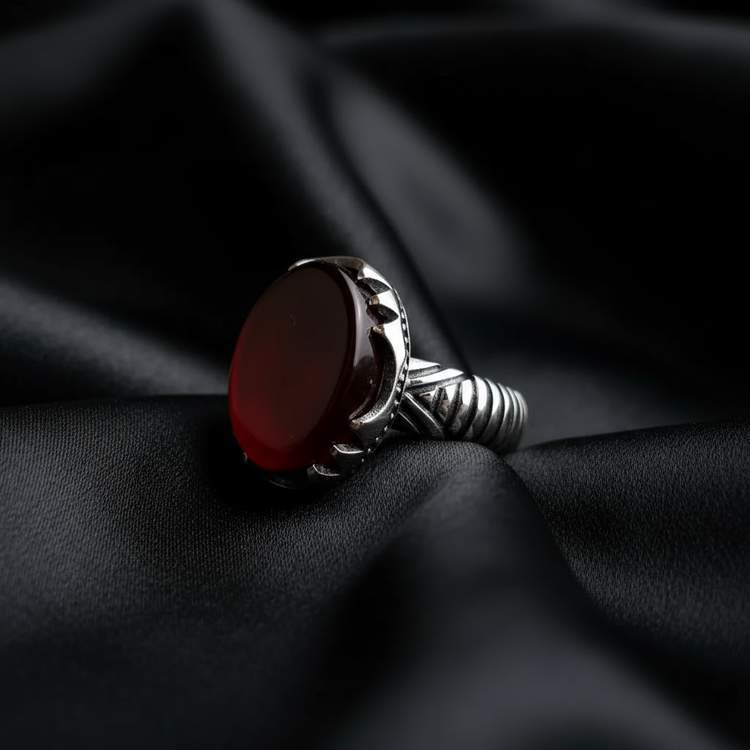 خرید انگشتر عقیق سرخ مردانه