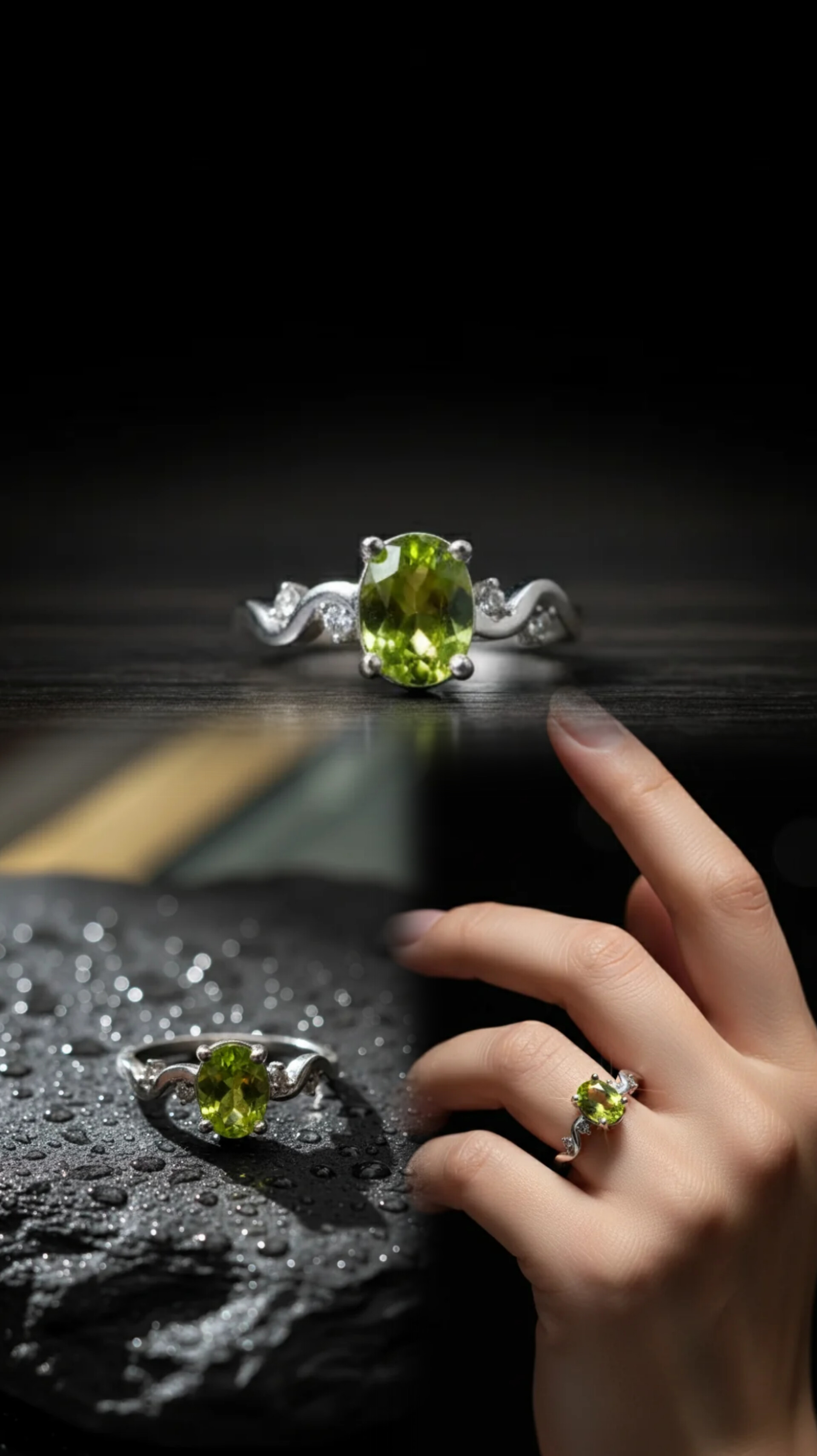 خرید انگشتر زبرجد زنانه از گالری  نقره بقیع