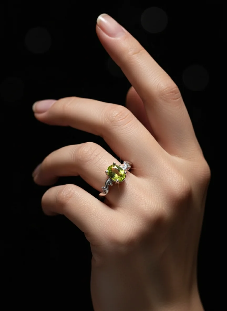 خرید انگشتر زبرجد زنانه از گالری  نقره بقیع