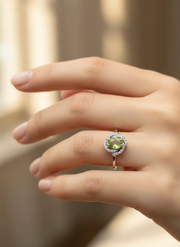 انگشتر نقره زنانه زبرجد