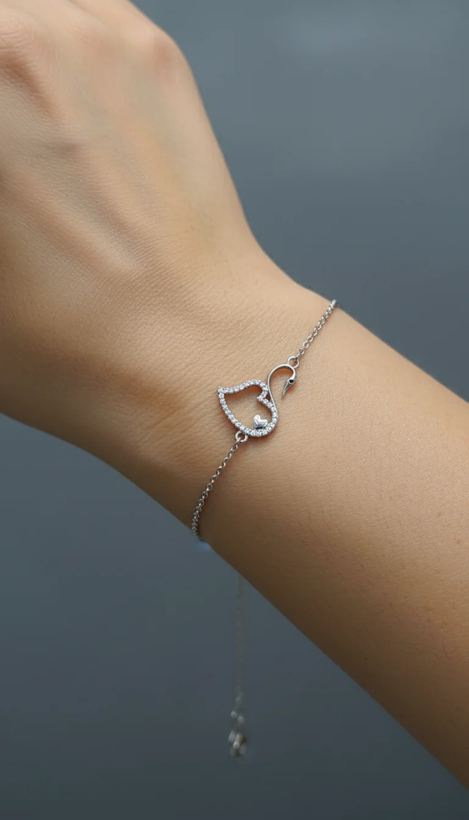 دستبند نقره زنانه عیار ۹۲۵