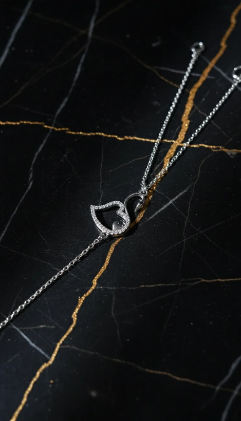 دستبند نقره زنانه عیار ۹۲۵ آبکاری رادیوم