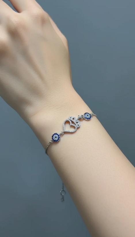 دستبند نقره زنانه آبکاری رادیوم عیار ۹۲۵