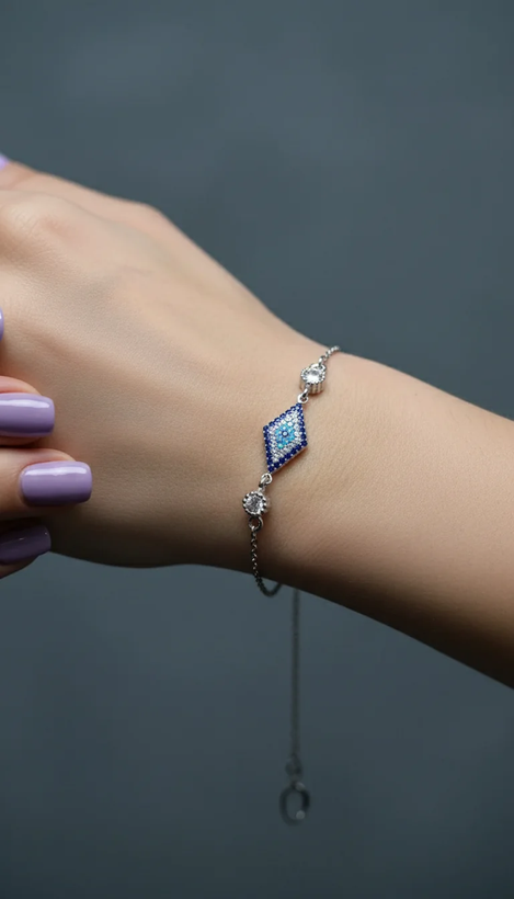 دستبند نقره زنانه عیار ۹۲۵