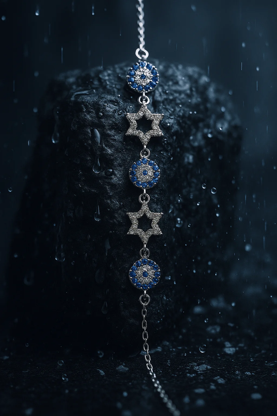 دستبند نقره زنانه آبکاری رادیوم عیار ۹۲۵