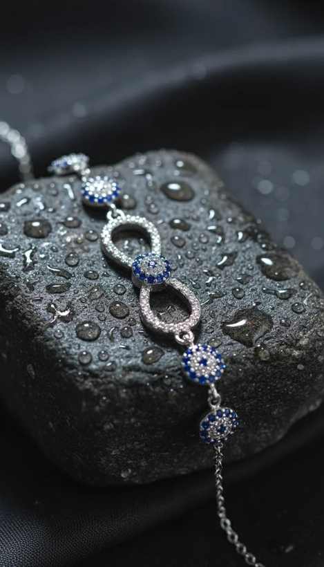 دستبند نقره زنانه طرح بی نهایت