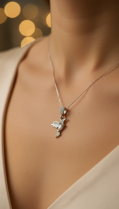 گردنبند مینیمال طرح پرنده