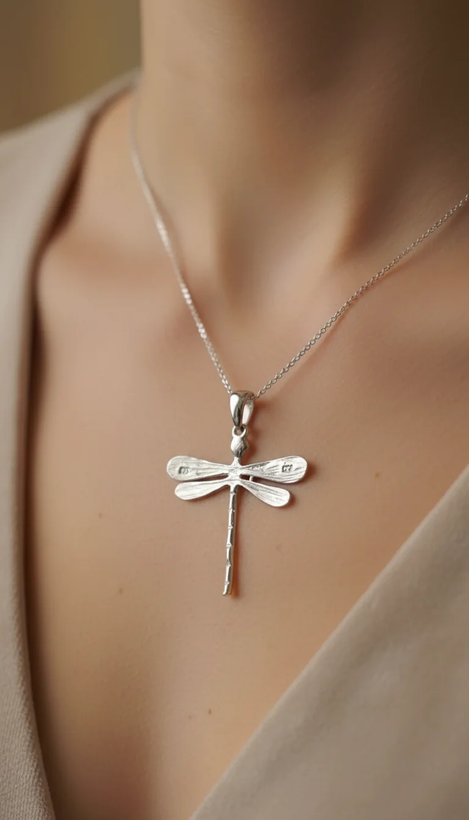 گردنبند نقره زنانه ۹۲۵ طرح شاپرک