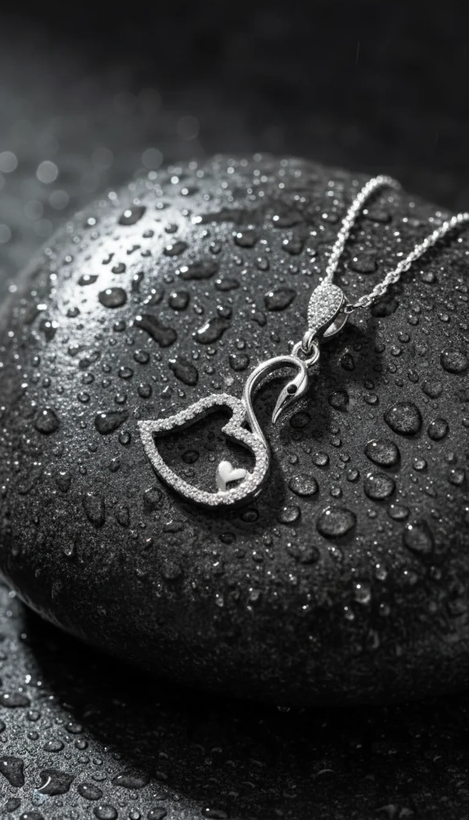 گردنبند مینیمال طرح قو