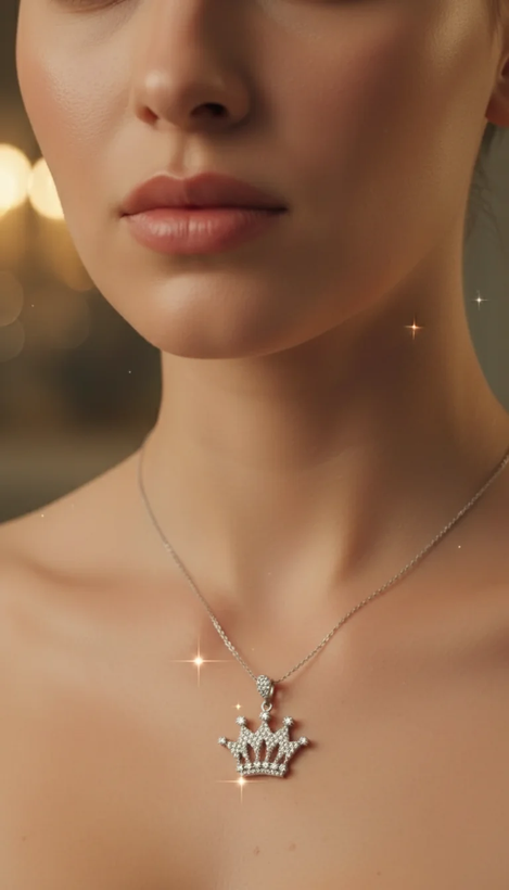 گردنبند مینیمال نقره زنانه آبکاری رادیوم