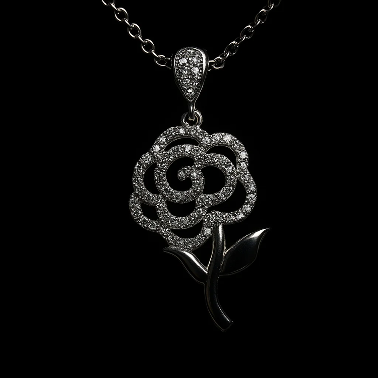 گردنبند مینیمال زنانه نقره طرح گل نگیندار