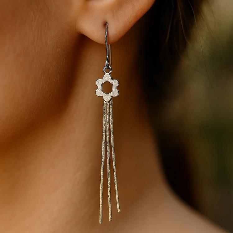 گوشواره نقره زنانه طرح گل