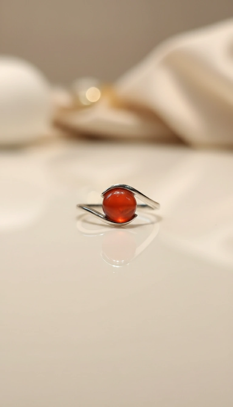 انگشتر عقیقی یمن مدل پیچک