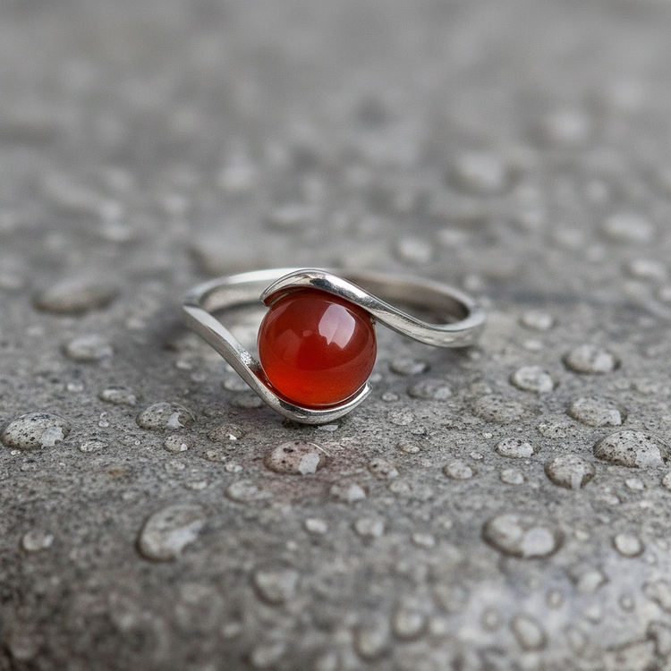 انگشتر عقیق یمن زنانه نقره عیار ۹۲۵