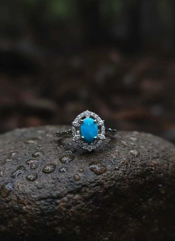 انگشتر نقره زنانه فیروزه نیشابور