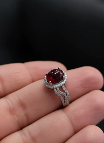 انگشتر زنانه با عیار نقره ۹۲۵ آبکاری رادیوم