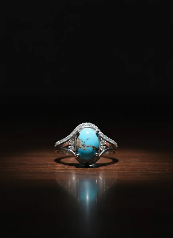 انگشتر فیروزه طرح مینیمال