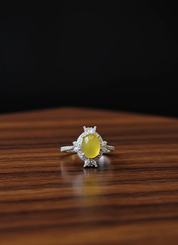 انگشتر نقره زنانه عیار ۹۲۵ آبکاری شده