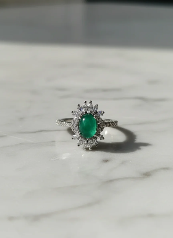 انگشتر نقره زنانه آبکاری رادیوم