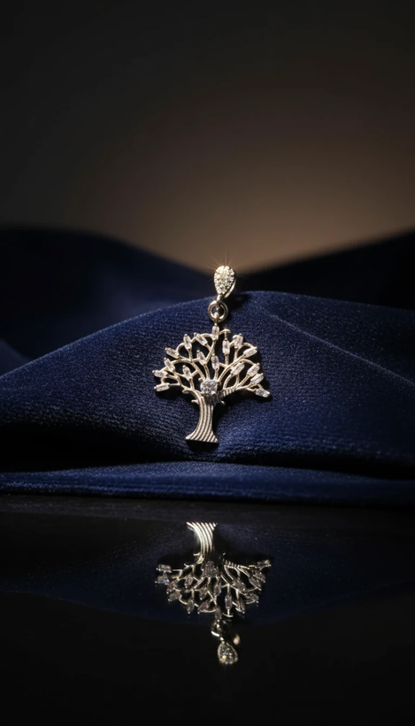 گردنبند نقره زنانه طرح درخت