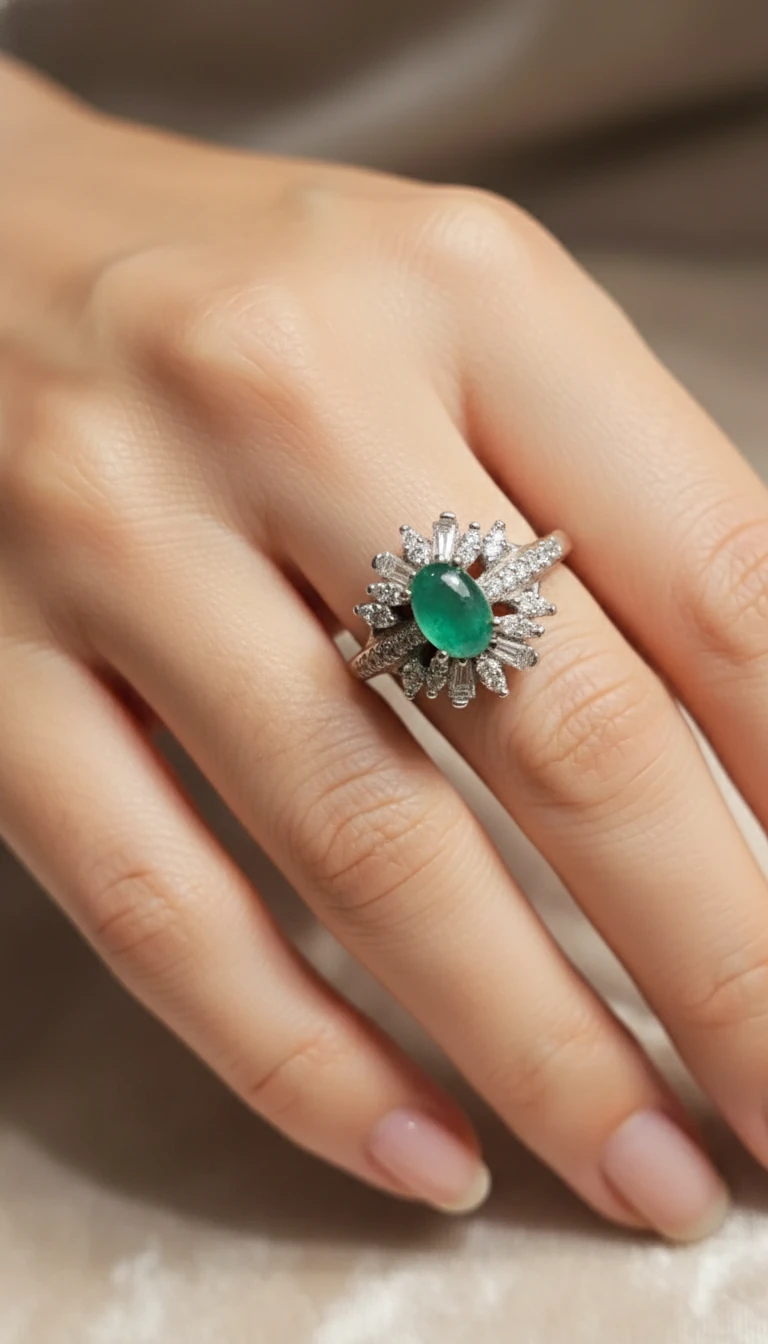 خرید انگشتر دخترانه عقیق سبز