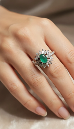 خرید انگشتر دخترانه عقیق سبز