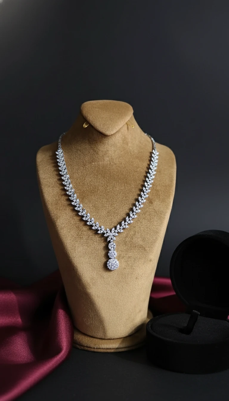 گردنبند نقره عیار 925 آبکاری رادیوم شده