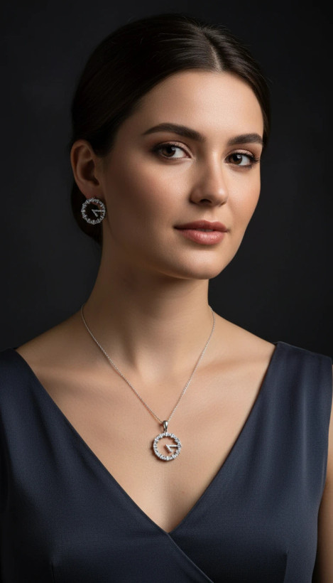 نیم ست نقره عیار 925 آبکاری رادیوم