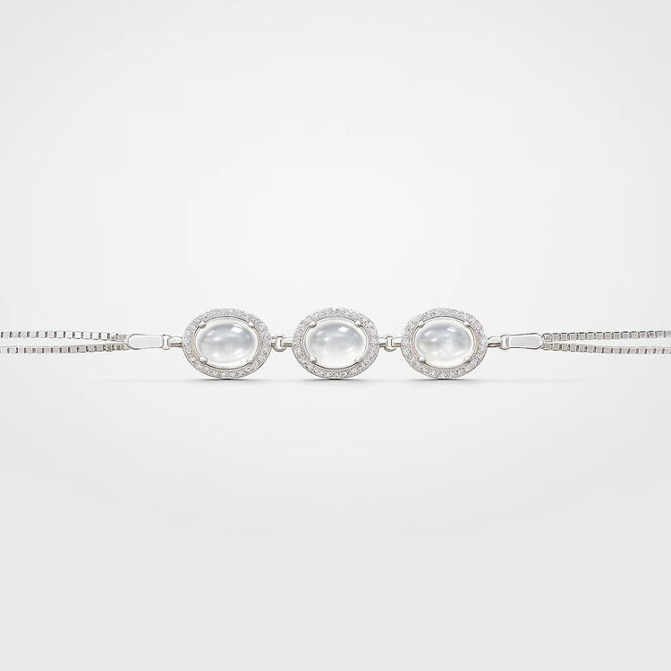 خرید دستبند سه نگینه در نجف زنانه از گالری نقره بقیع