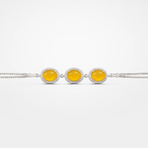 خرید دستبند سه نگینه عقیق زرد زنانه از گالری نقره بقیع