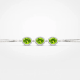 خرید دستبند سه نگینه زبرجد زنانه از گالری نقره بقیع