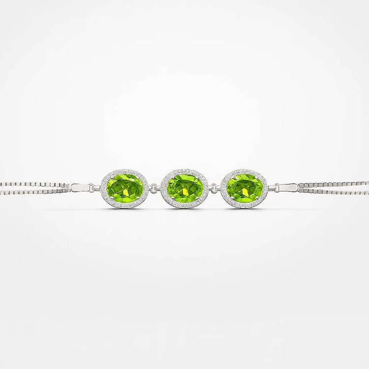 خرید دستبند سه نگینه زبرجد زنانه از گالری نقره بقیع