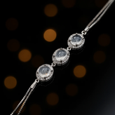 خرید دستبند سه نگینه در نجف زنانه از گالری نقره بقیع