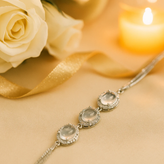 خرید دستبند سه نگینه در نجف زنانه از گالری نقره بقیع