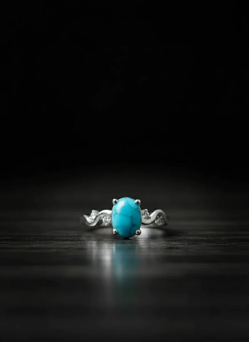 خرید انگشتر فیروزه نیشابور زنانه از گالری  نقره بقیع