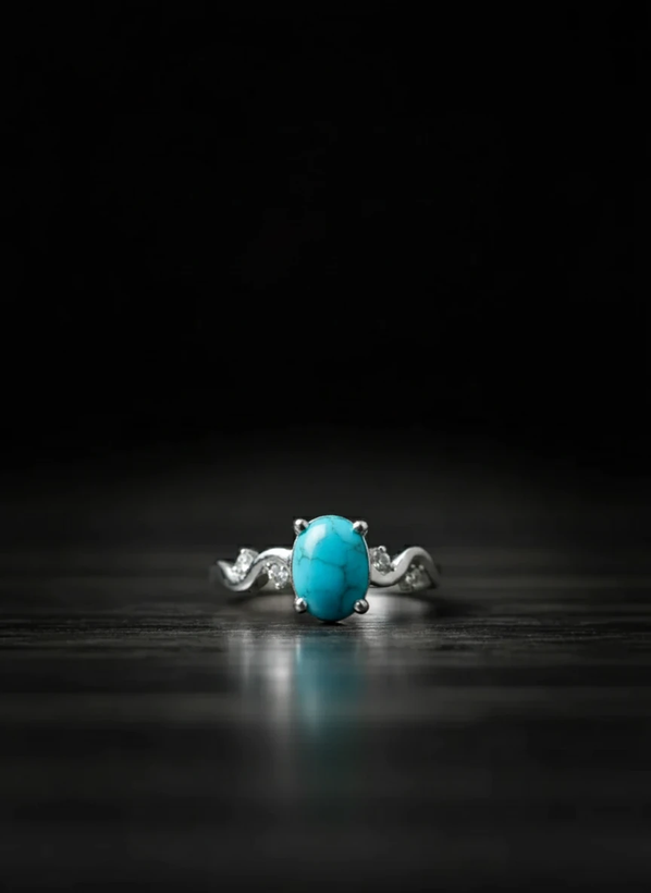 خرید انگشتر فیروزه نیشابور زنانه از گالری نقره بقیع