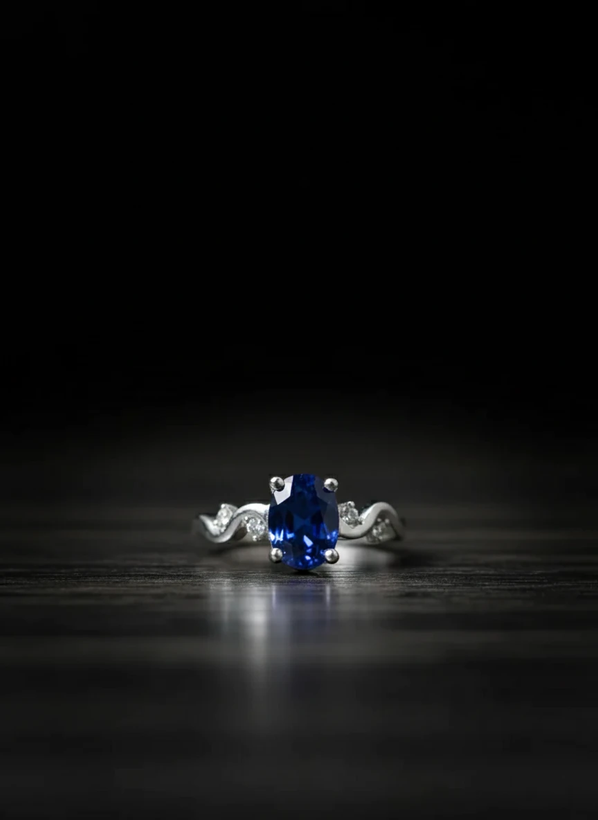 خرید انگشتر یاقوت کبود زنانه از گالری نقره بقیع