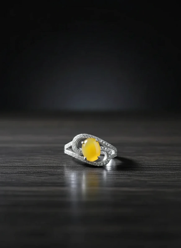 انگشتر نقره زنانه عقیق زرد