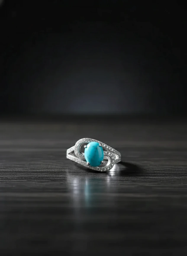 انگشتر نقره زنانه فیروزه نیشابور