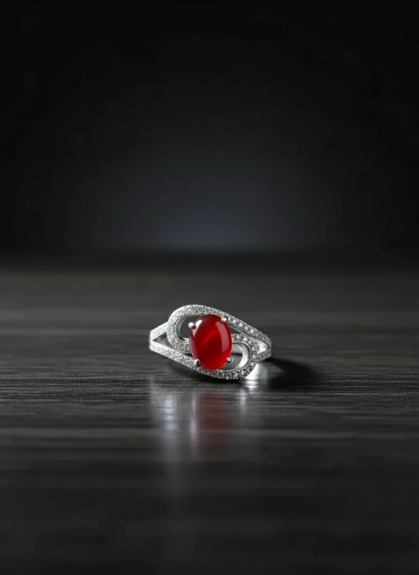 انگشتر نقره زنانه عقیق سرخ