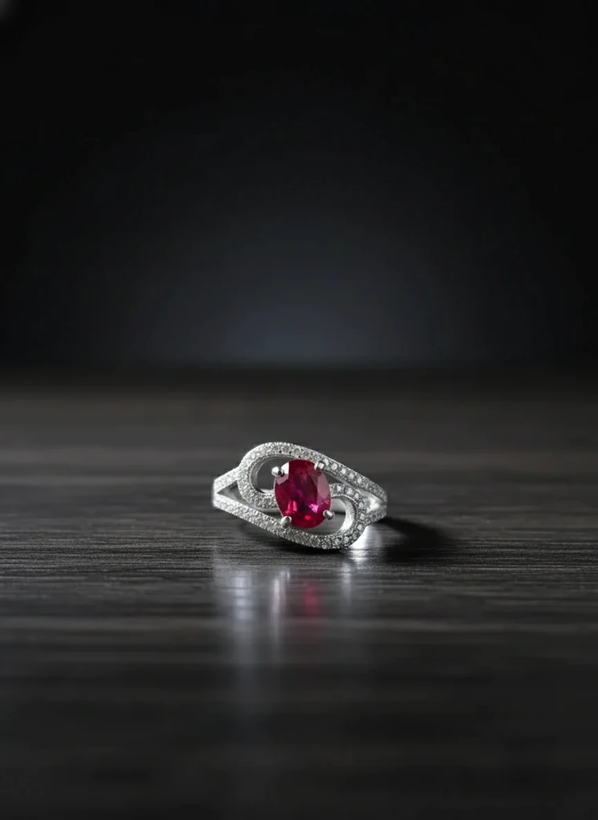 انگشتر نقره زنانه یاقوت سرخ