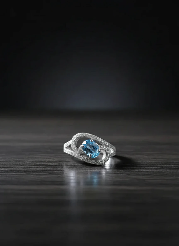 انگشتر نقره زنانه توپاز