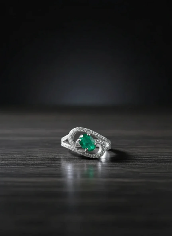 انگشتر نقره زنانه عقیق سبز